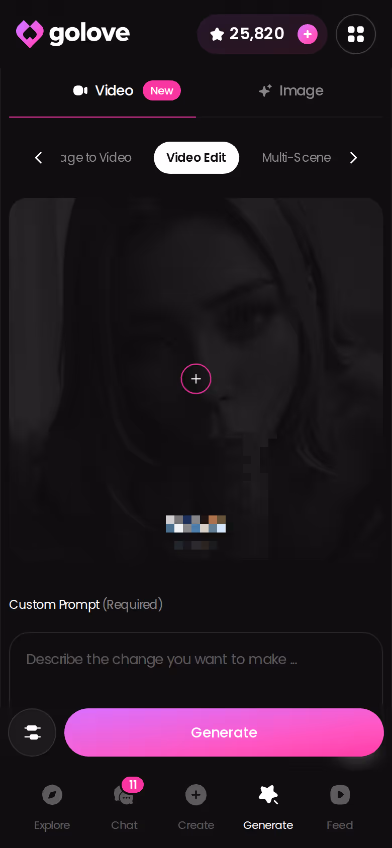 GoLove.ai Video Edit on mobile, for when a clip isn't quite right